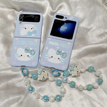 3D Cute Anime Hello Kitty With bracelet Phone Case