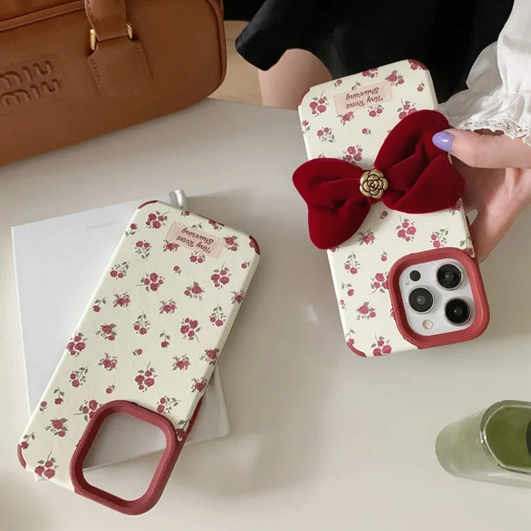 Bowknot French Flower Phone Case - iPhone