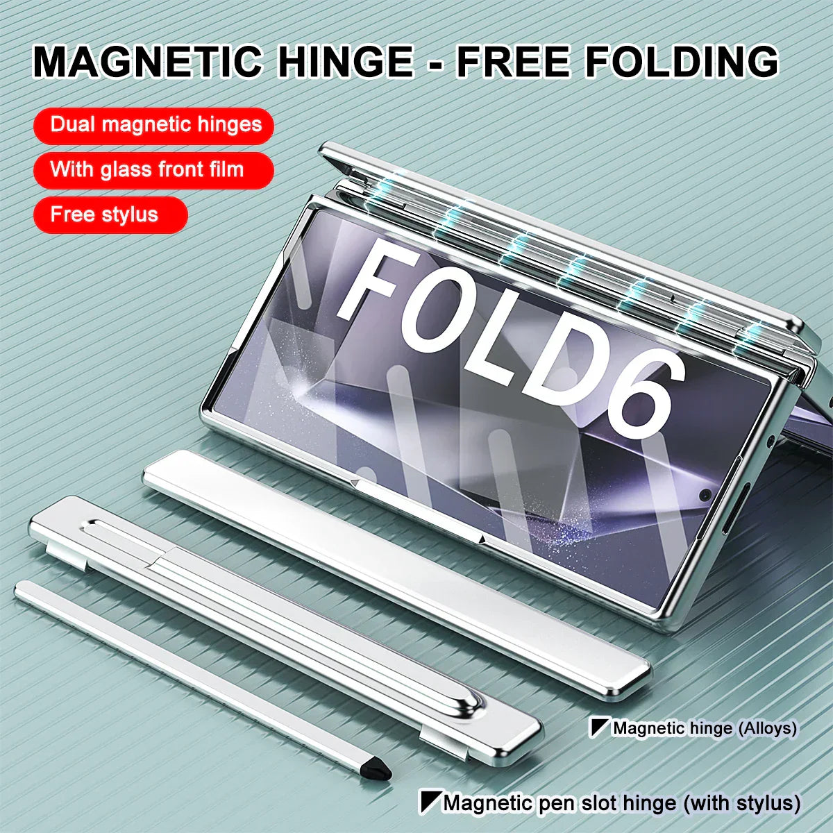 Galaxy Z Fold6 Ingenious Metal Kickstand Case with Pen Holder