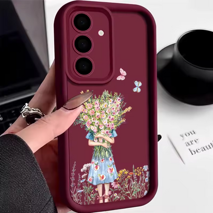FloralShield Shockproof Bumper Case - Samsung