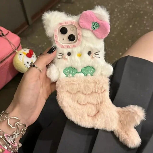 Hello Kitty Mermaid Fuzzy Phone Case