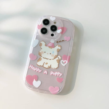 Adorable Dog & Hearts Case - iPhone