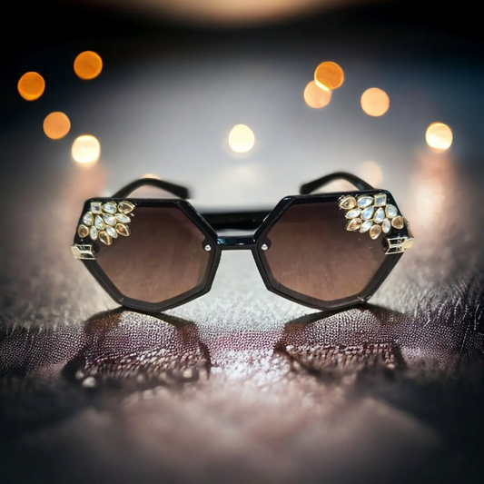 Jewel Tipped Hexagon Statement Shades