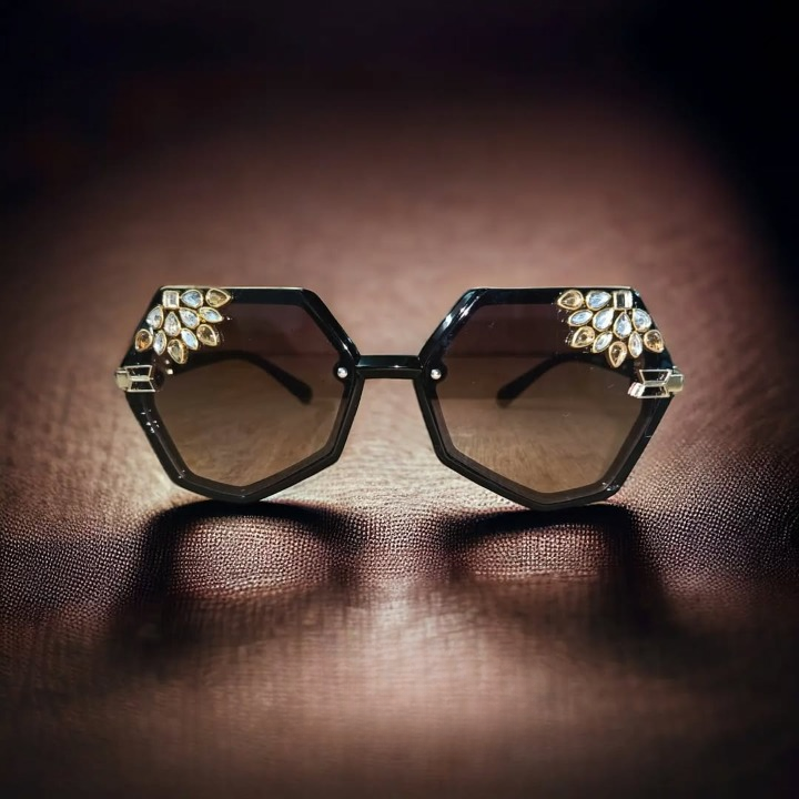 Jewel Tipped Hexagon Statement Shades