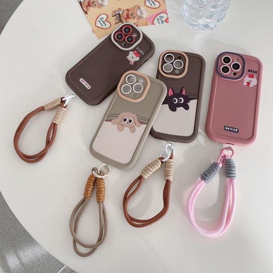 Charming Pet Illustrations and Cozy Tones Case -iPhone