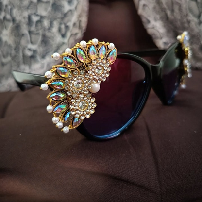 Peacock Glam Statement Sunglasses