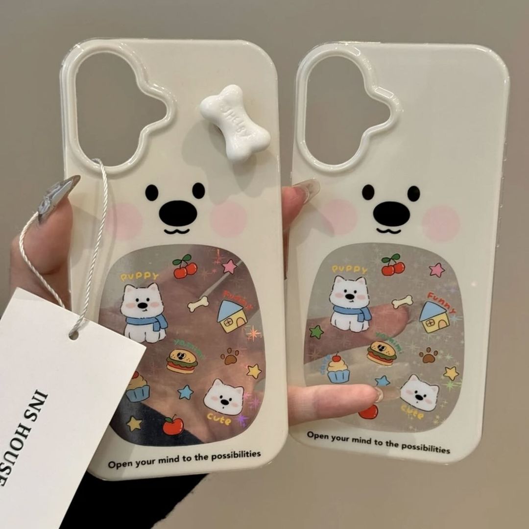 Adorable Bear & Pup Duo Case - iPhone