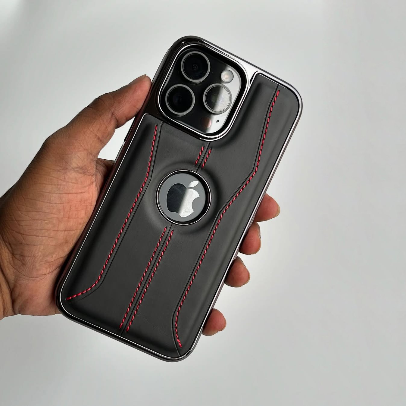 Premium Stitch Chrome Leather Case - iPhone
