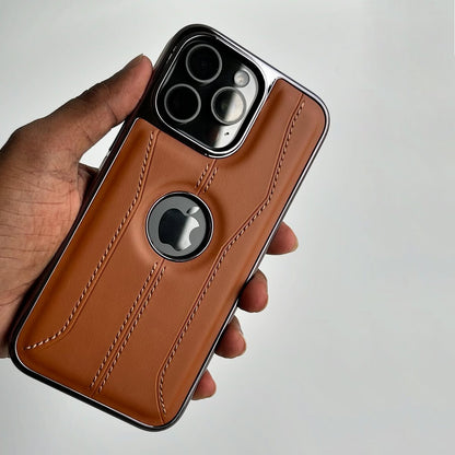 Premium Stitch Chrome Leather Case - iPhone