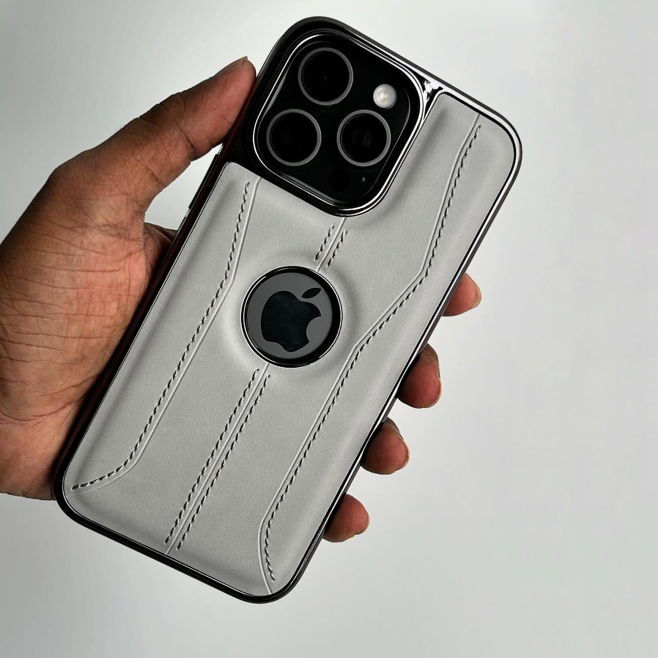 Premium Stitch Chrome Leather Case - iPhone