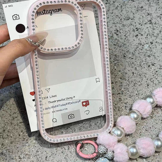 Luxury Sparkle Border Phone Case with Charm