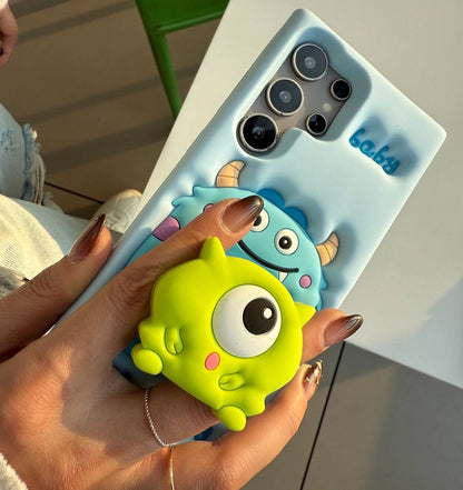 Fun 3D Cartoon Monster Grip Case - Samsung