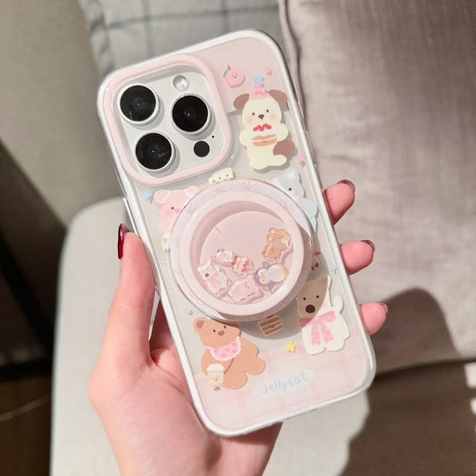 Adorable Jelly Bear Phone Case with Grip Holder