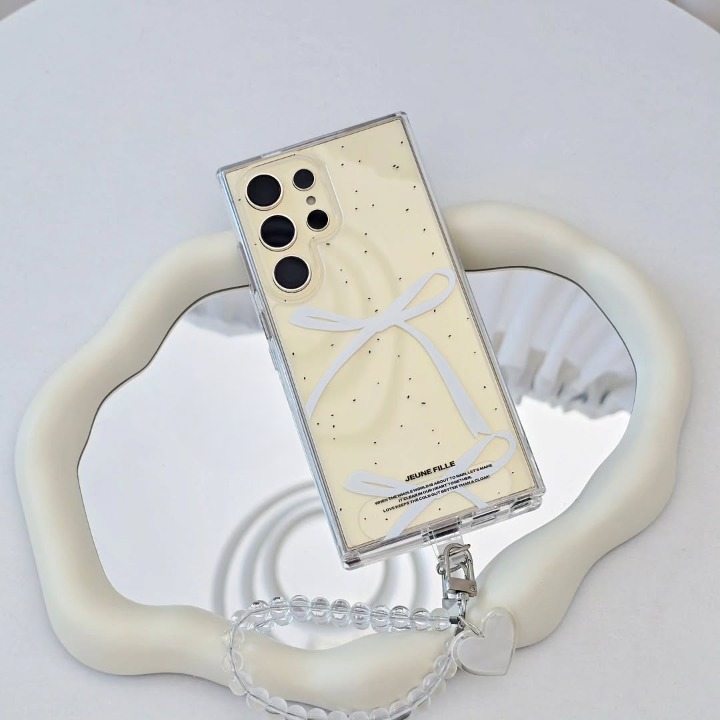 Elegant Ribbon Design Case with Charm - Samsung