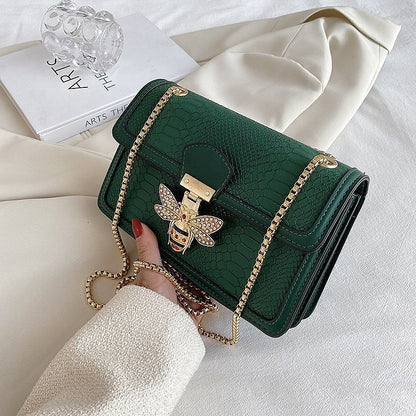 Women's Croc Embossed Bee Crossbody Bag