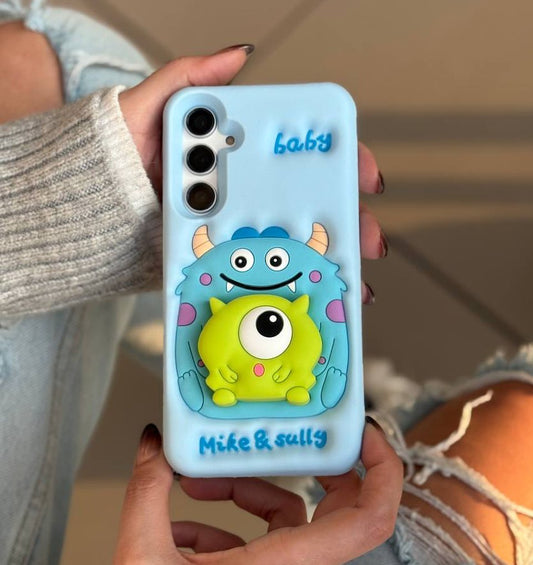 Fun 3D Cartoon Monster Grip Case - Samsung