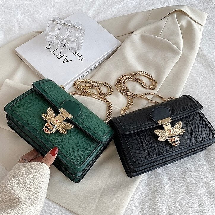 Women's Croc Embossed Bee Crossbody Bag