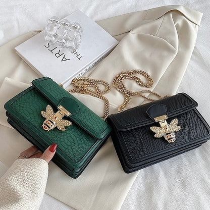 Women's Croc Embossed Bee Crossbody Bag