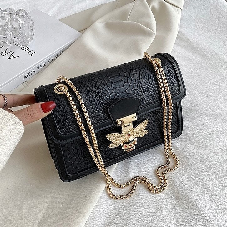 Women's Croc Embossed Bee Crossbody Bag