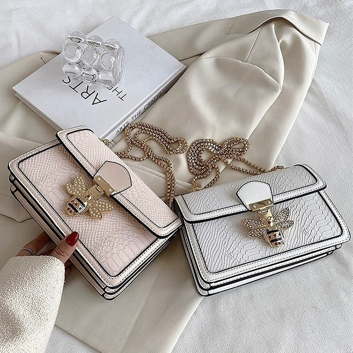 Women's Croc Embossed Bee Crossbody Bag