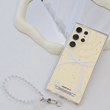 Elegant Ribbon Design Case with Charm - Samsung