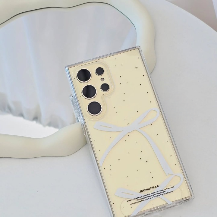 Elegant Ribbon Design Case with Charm - Samsung