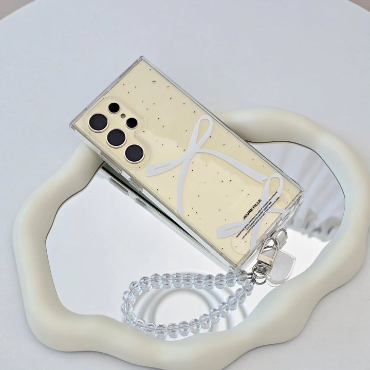 Elegant Ribbon Design Case with Charm - Samsung