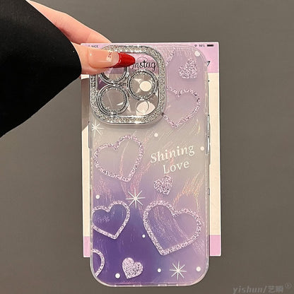 Shining Love Glitter Heart Case