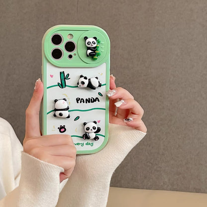 3D Cute Panda Case with Charm