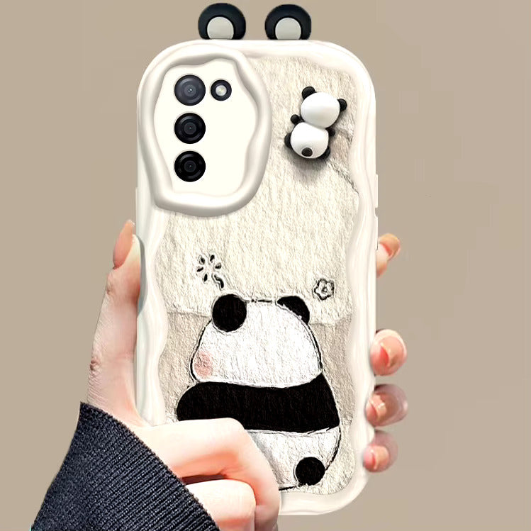 3D Ear Back Panda Doll Stand Case - Samsung