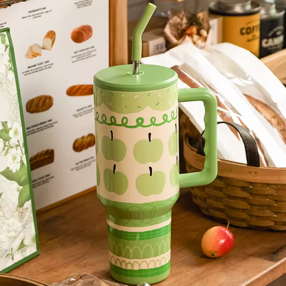 Kawaii Strawberry Insulated Stainless Straw Tumbler