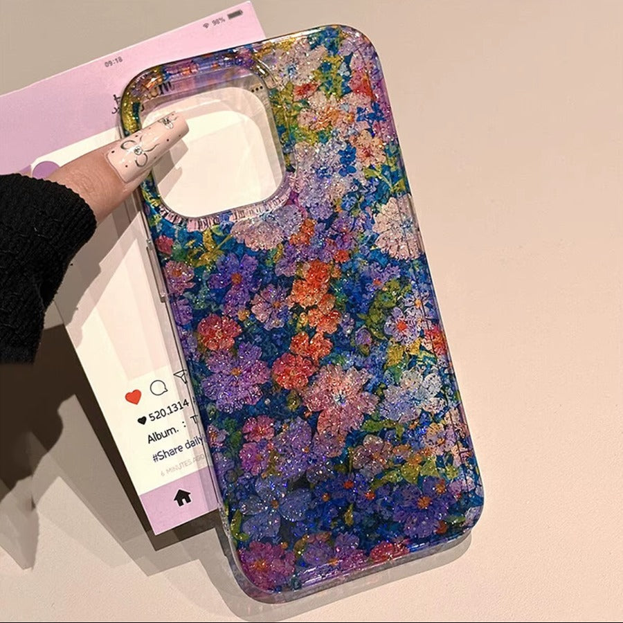 Glitter Floral Stylish Phone Case