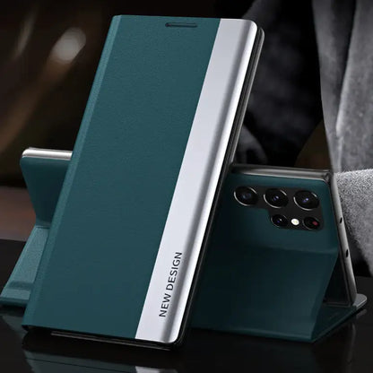 Galaxy S26 Series PU Leather Side Window Flip Case