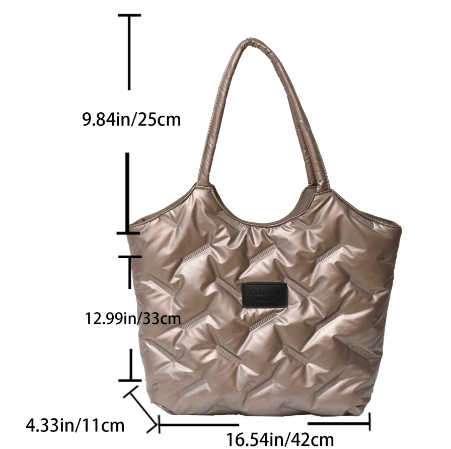 Feather Tote Quilted Shoulder Bag