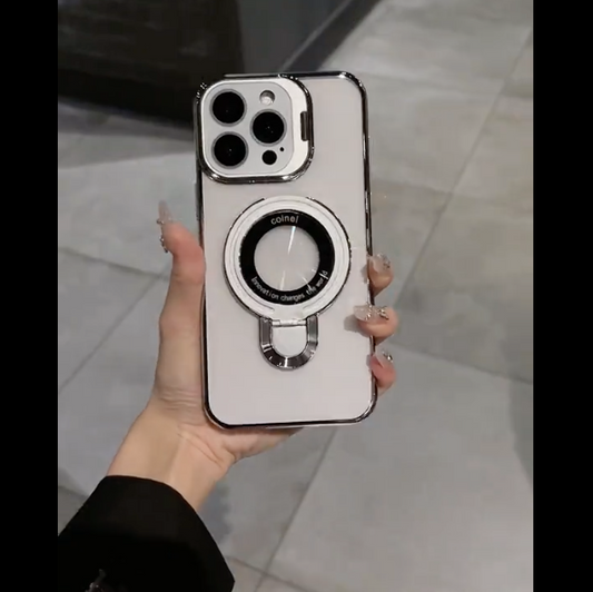 Crystal Clear Ring Grip Lens Stand Case - iPhone