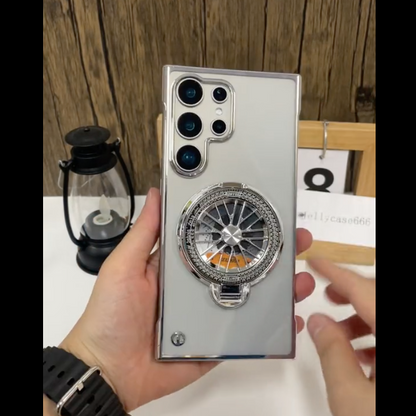 Innovative Rotating Wheel Stand Clear Case - Samsung