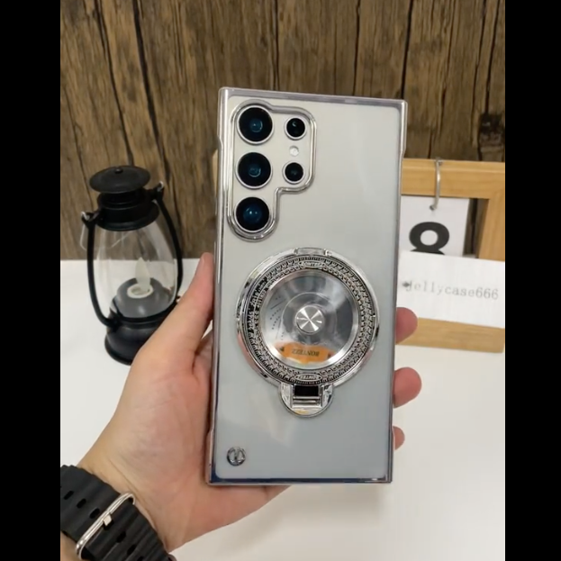 Innovative Rotating Wheel Stand Clear Case - Samsung