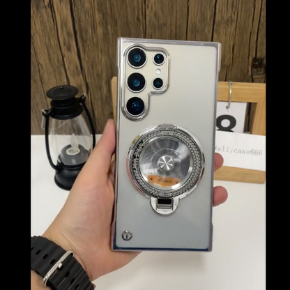 Innovative Rotating Wheel Stand Clear Case - Samsung