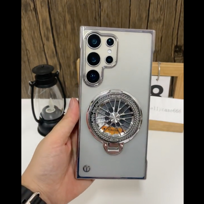 Innovative Rotating Wheel Stand Clear Case - Samsung