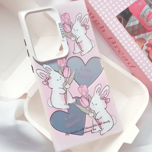 Cute Bunny Floral Case - Samsung