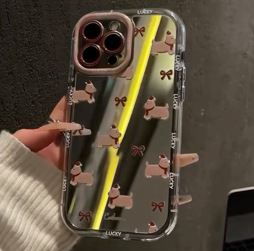 Christmas Dog Mirror Case