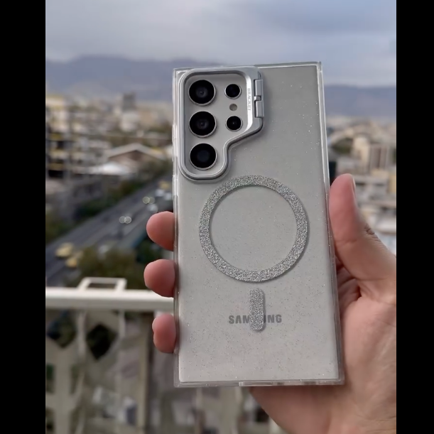 Glitter Glow Lens Stand MagSafe Case - Samsung