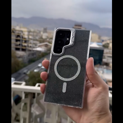 Glitter Glow Lens Stand MagSafe Case - Samsung