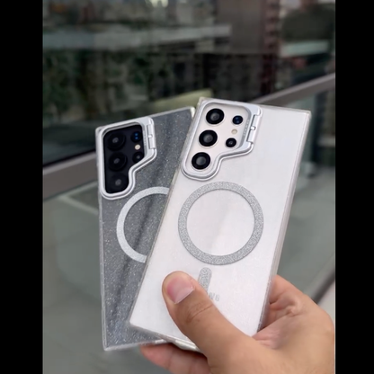 Glitter Glow Lens Stand MagSafe Case - Samsung