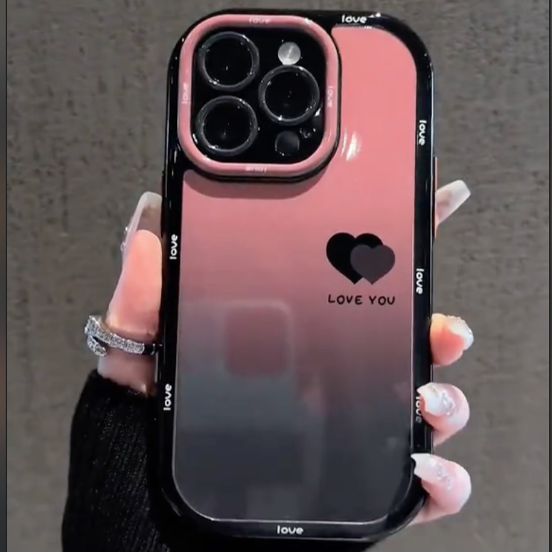 Gradient Ombre Love Heart Case