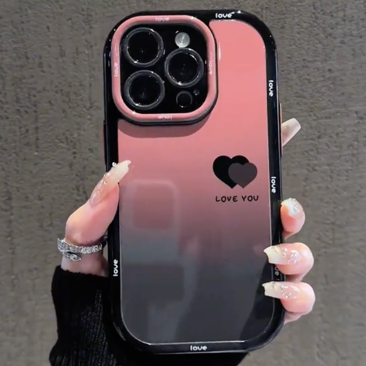 Gradient Ombre Love Heart Case
