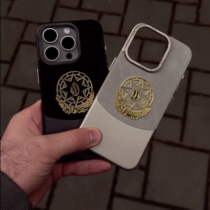 Classic Emblem Suede Leather Case - iPhone