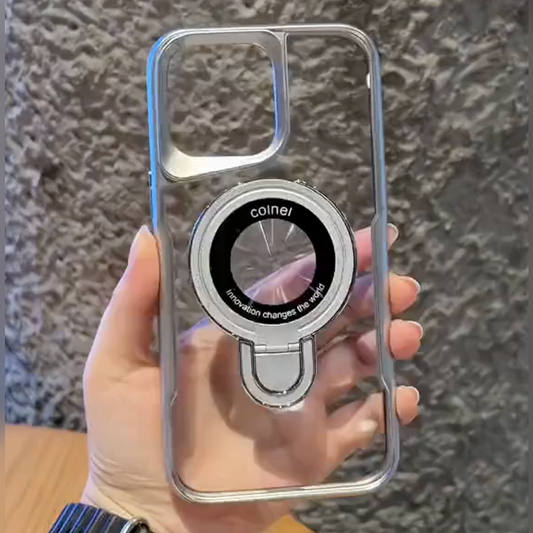 Crystal Acrylic Ring Holder Plated Case - iPhone