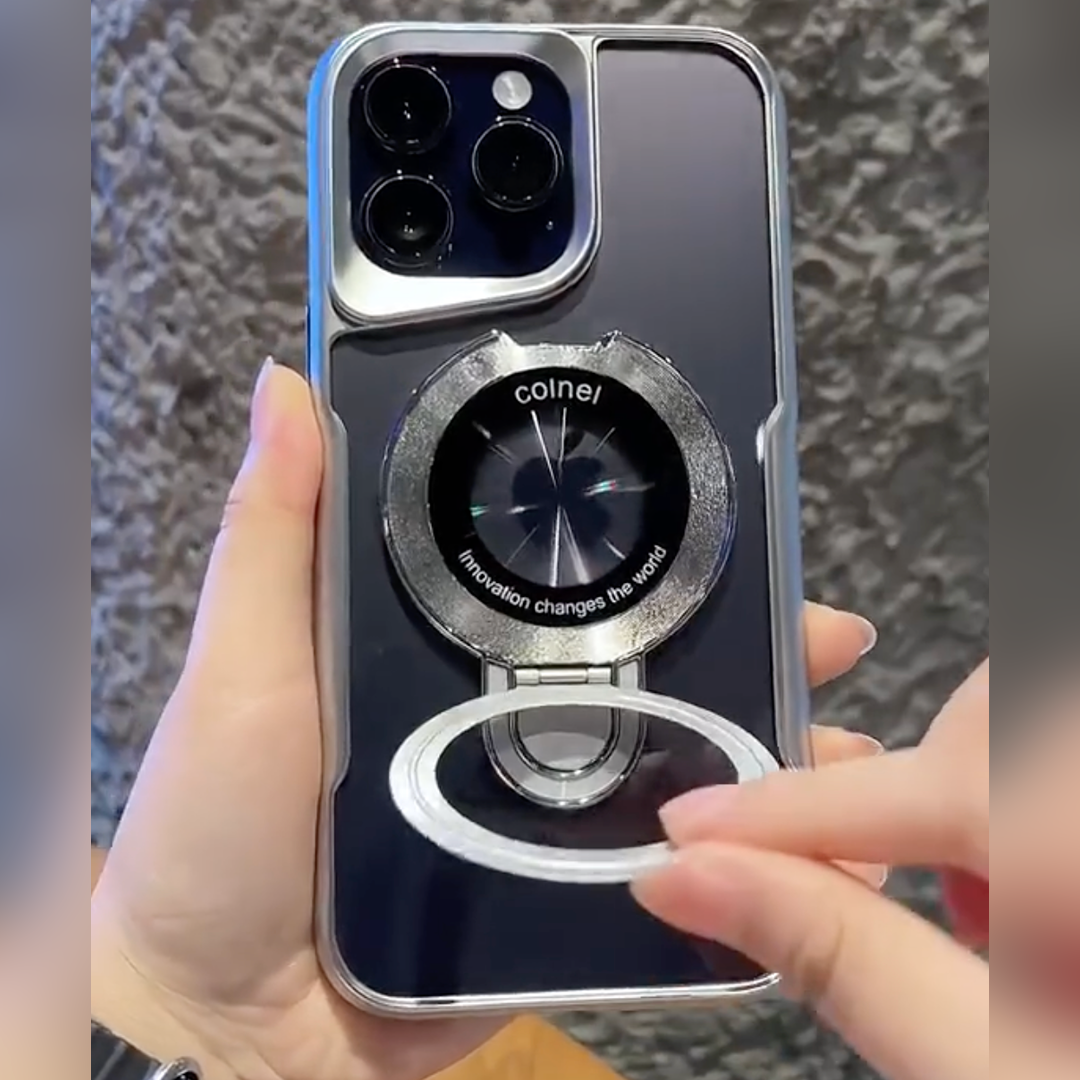 Crystal Acrylic Ring Holder Plated Case - iPhone