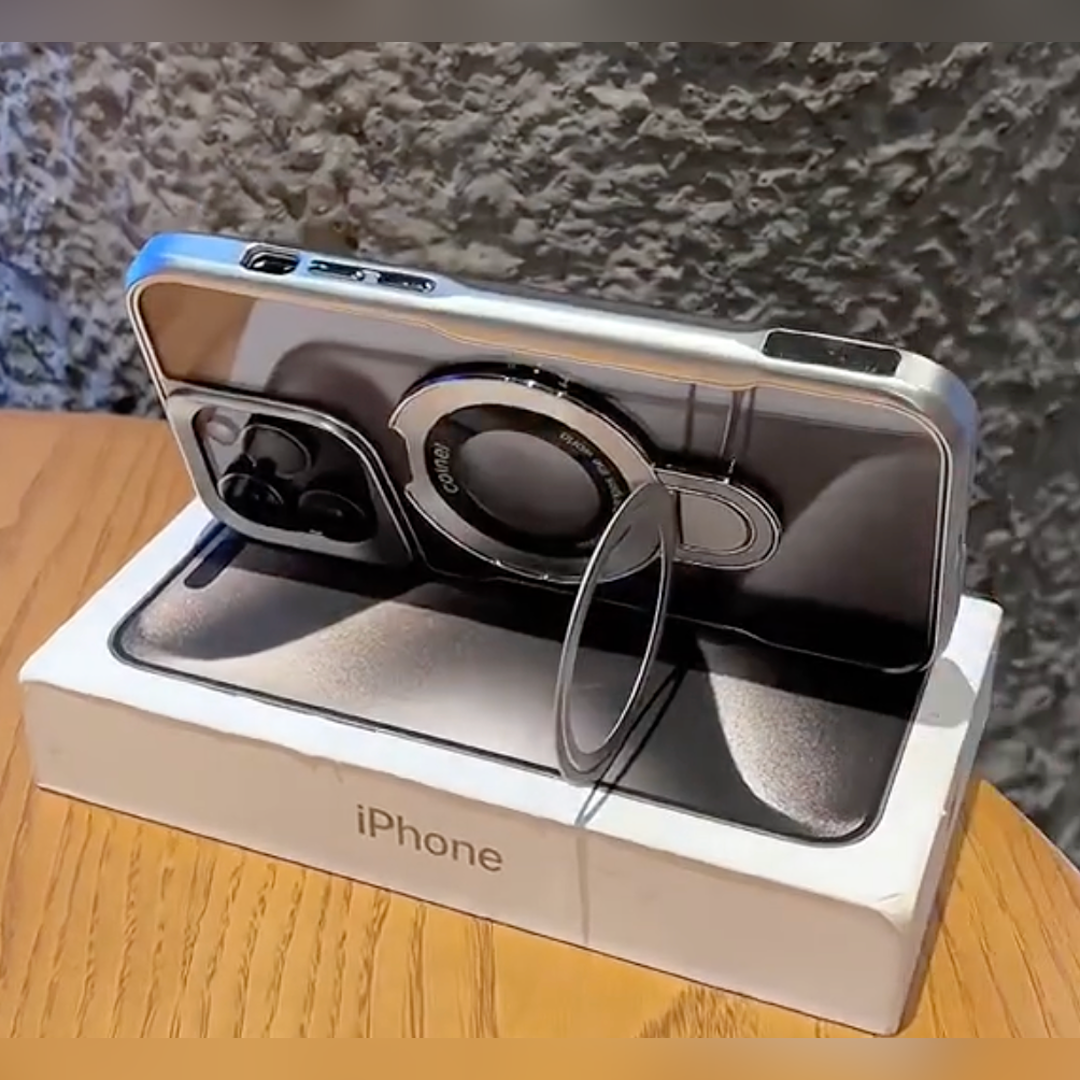 Crystal Acrylic Ring Holder Plated Case - iPhone